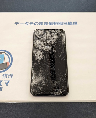 豊川市】arrows Weの重度な画面割れも即日修理！データそのままで復旧
